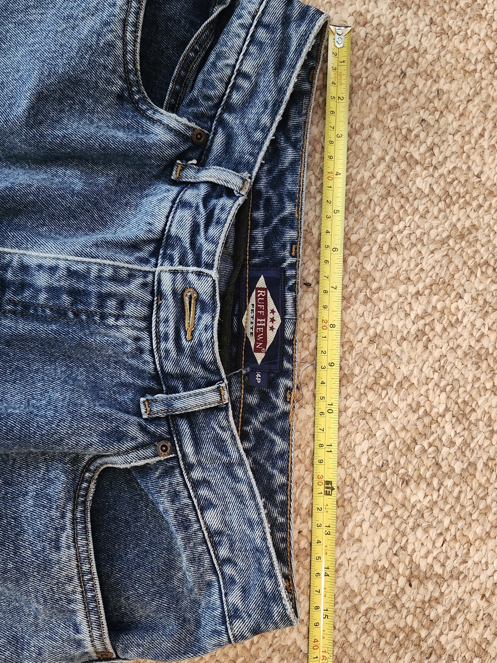 Vintage Ruff Hewn Petite Mom Jeans | High Rise Straight Leg Blue Denim Size 14P